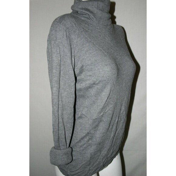 Mossimo Womens Turtleneck Sweater Gray Long Sleeve Rolled Cuffs Size Medium - Picture 2 of 5